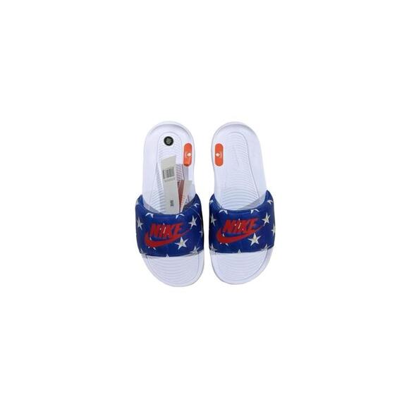 Nike Victori One Game Royal/Red Print Women's Slides Sandals-Sz 7/8/9/10/11 NWB - Picture 1 of 2